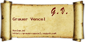 Grauer Vencel névjegykártya